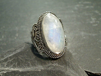 Size 6.5 Moonstone, Sterling Silver Ring