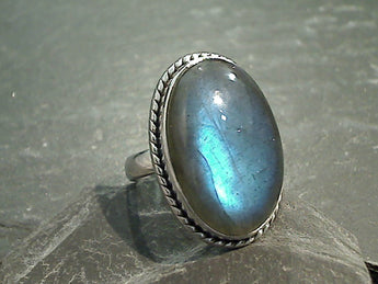 Size 8.25 Labradorite, Sterling Silver Ring