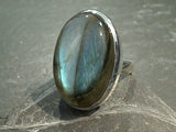 Size 9 Labradorite, Sterling Silver Ring