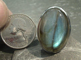 Size 9 Labradorite, Sterling Silver Ring