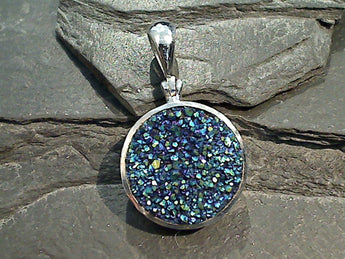 Druzy Quartz, Sterling Silver Pendant