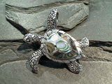 Abalone, Sterling Silver Sea Turtle Pendant