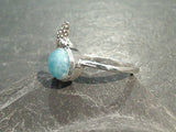 Size 6 Larimar, Sterling Silver Starfish Ring