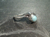 Size 6.25 Larimar, Sterling Silver Sea Shell Ring