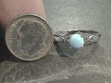 Size 9 Larimar, Rhodium Plated Sterling Silver Ring