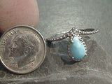 Size 7 Larimar, Rhodium Plated Sterling Silver Ring