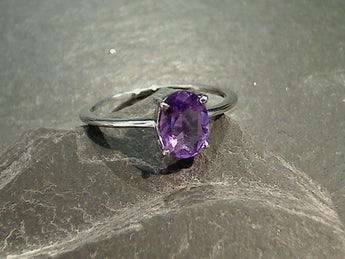 Size 7 Amethyst, Sterling Silver Ring