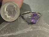 Size 7.75 Amethyst, Sterling Silver Ring