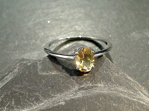 Size 7 Citrine, Sterling Silver Ring