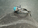 Size 5 Turquoise, Sterling Silver Starfish Ring