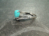 Size 8 Turquoise, CZ, Sterling Silver Ring