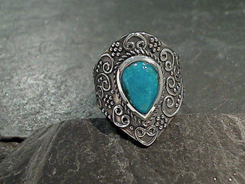 Size 5.5 Turquoise, Sterling Silver Ring