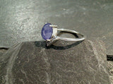 Size 6 Tanzanite, CZ, Sterling Silver Ring