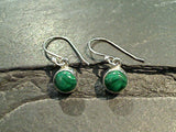 Malachite, Sterling Silver Earrings