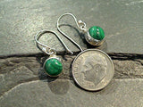 Malachite, Sterling Silver Earrings