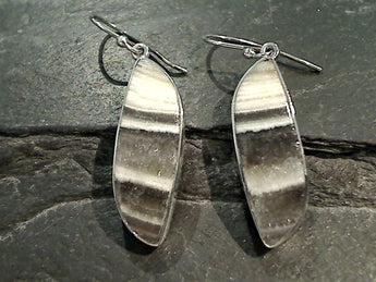 Zebra Calcite, Sterling Silver Earrings