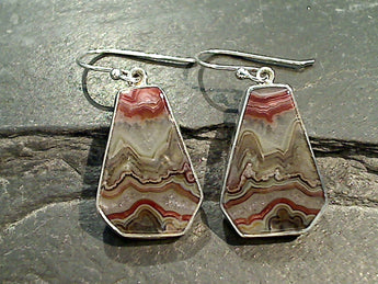 Crazy Lace Agate, Sterling Silver Earrings