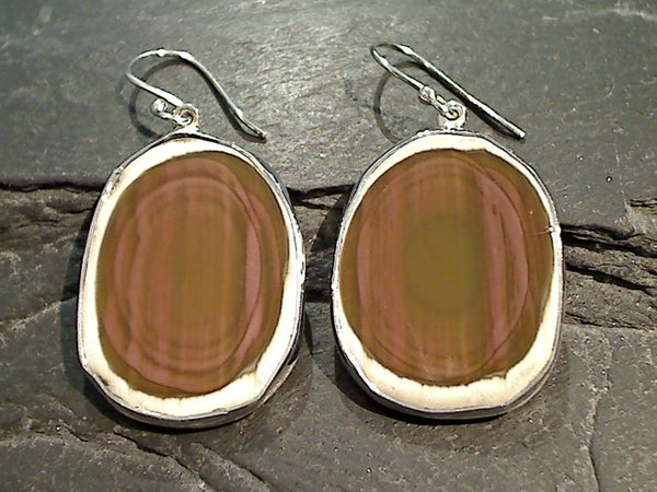 Imperial Jasper, Sterling Silver Large Earrings