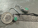 Emerald, CZ, Sterling Silver Earrings