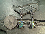 Abalone, Sterling Silver Sea Turtle Earrings