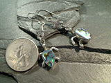 Abalone, Sterling Silver Sea Turtle Earrings