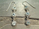 Blue Topaz, Sterling Silver Earrings