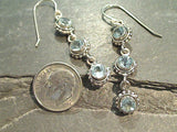 Blue Topaz, Sterling Silver Earrings