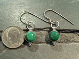 Malachite, Sterling Silver Earrings