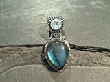 Labradorite, Blue Topaz, Sterling Silver Pendant