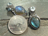 Labradorite, Blue Topaz, Sterling Silver Pendant