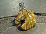 Tiger's Eye, Sterling Silver Horse Head Pendant