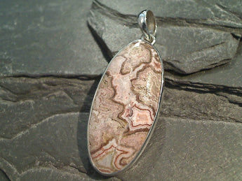 Rosetta Lace Agate, Sterling Silver Pendant