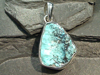 Rough Turquoise, Sterling Silver Pendant