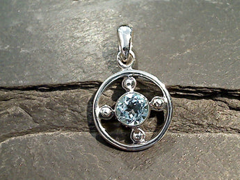 Blue Topaz, Sterling Silver Pendant