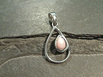 Pink Opal, Sterling Silver Small Pendant