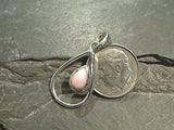 Pink Opal, Sterling Silver Small Pendant