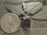 Shungite, Herkimer Diamond, Sterling Silver Pendant