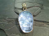 Glossy Light Blue-Purple Luminite, Alchemia Large Skull Pendant