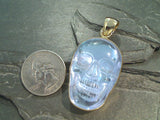 Glossy Light Blue-Purple Luminite, Alchemia Large Skull Pendant