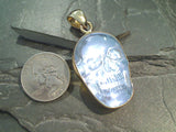 Glossy Light Blue-Purple Luminite, Alchemia Large Skull Pendant