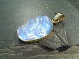 Glossy Light Blue-Purple Luminite, Alchemia Large Skull Pendant