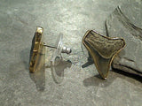 Fossil Shark Tooth, Alchemia Post Earrings