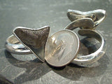 Adjustable Size Fossil Shark Tooth, Fine Sterling Silver Ring