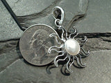Pearl Sun Pendant, Fine Sterling Silver