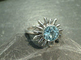 Size 10 Blue Topaz, Sterling Silver Ring