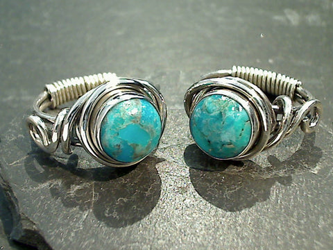Size 8 Turquoise, Sterling Silver Ring