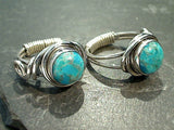 Size 9 Turquoise, Sterling Silver Ring