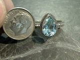 Size 8 Blue Topaz, Sterling Silver Ring