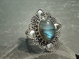 Size 8 Labradorite, Sterling Silver Ring