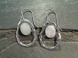 Druzy Quartz, Sterling Silver Earrings